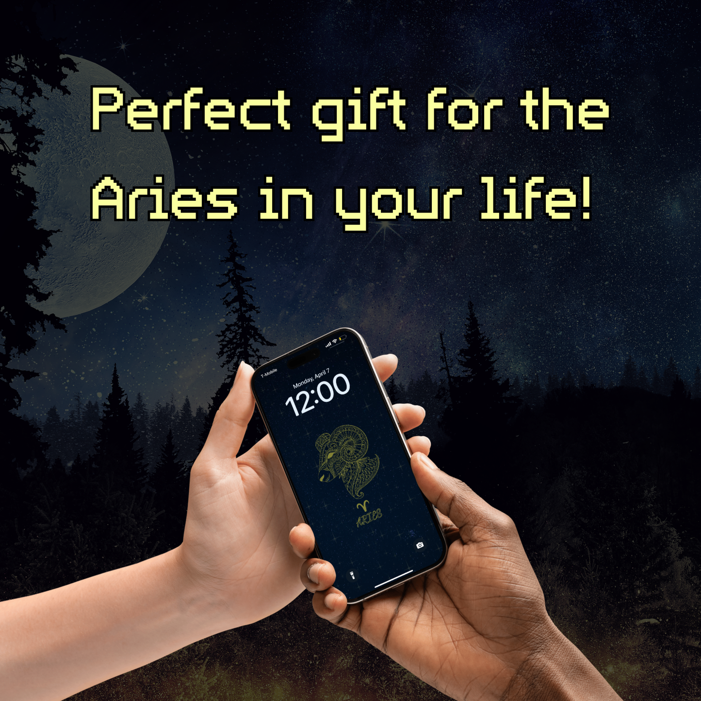 Night Sky | Aries Star Sign Zodiac iPhone Wallpaper Pack