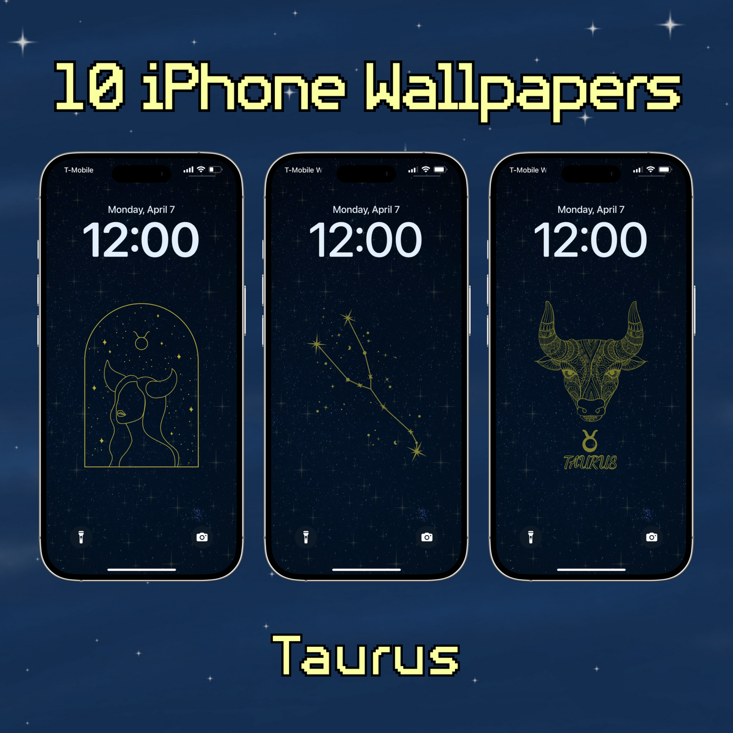 Night Sky | Taurus Star Sign Zodiac iPhone Wallpaper Pack