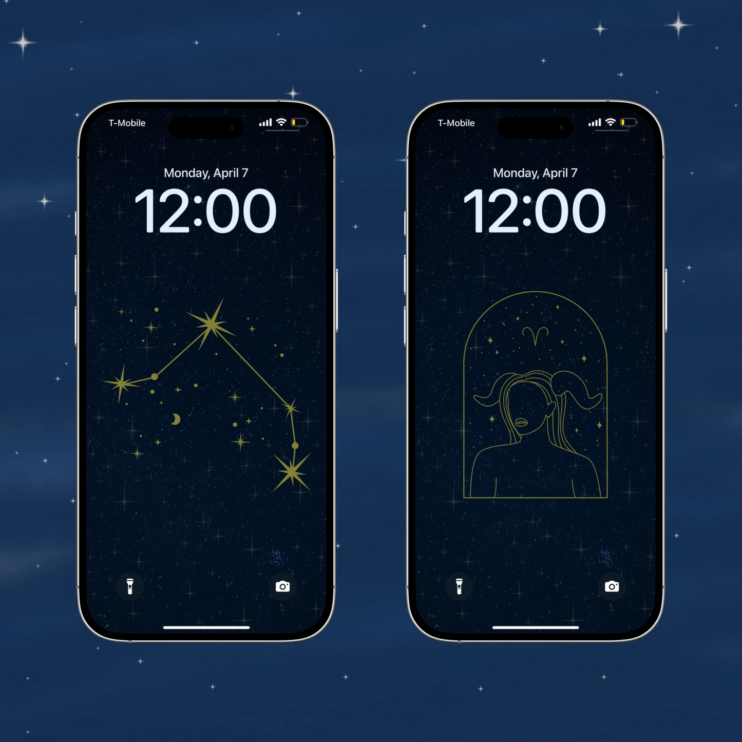 Night Sky | Aries Star Sign Zodiac iPhone Wallpaper Pack