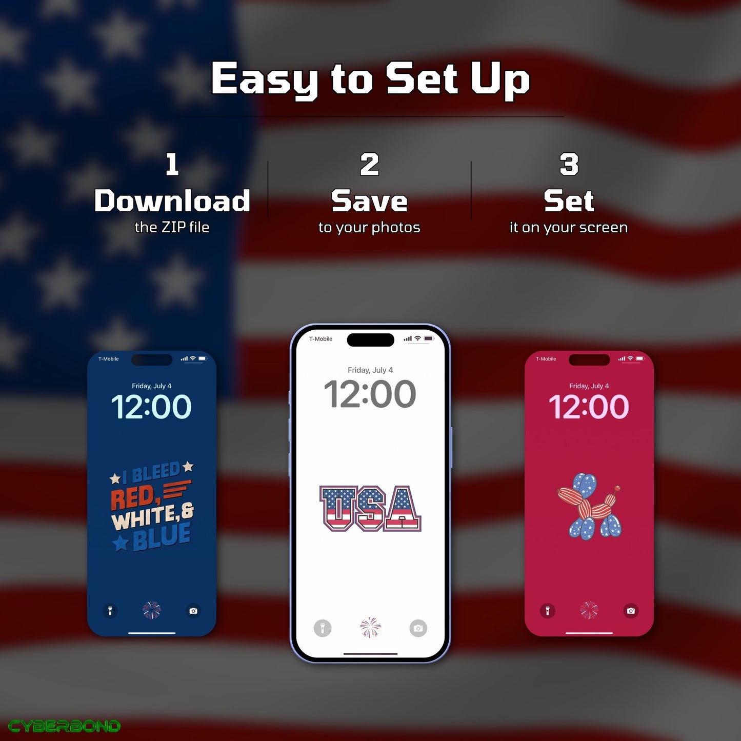 Classic USA Icons | 4th of July iPhone Wallpaper Pack