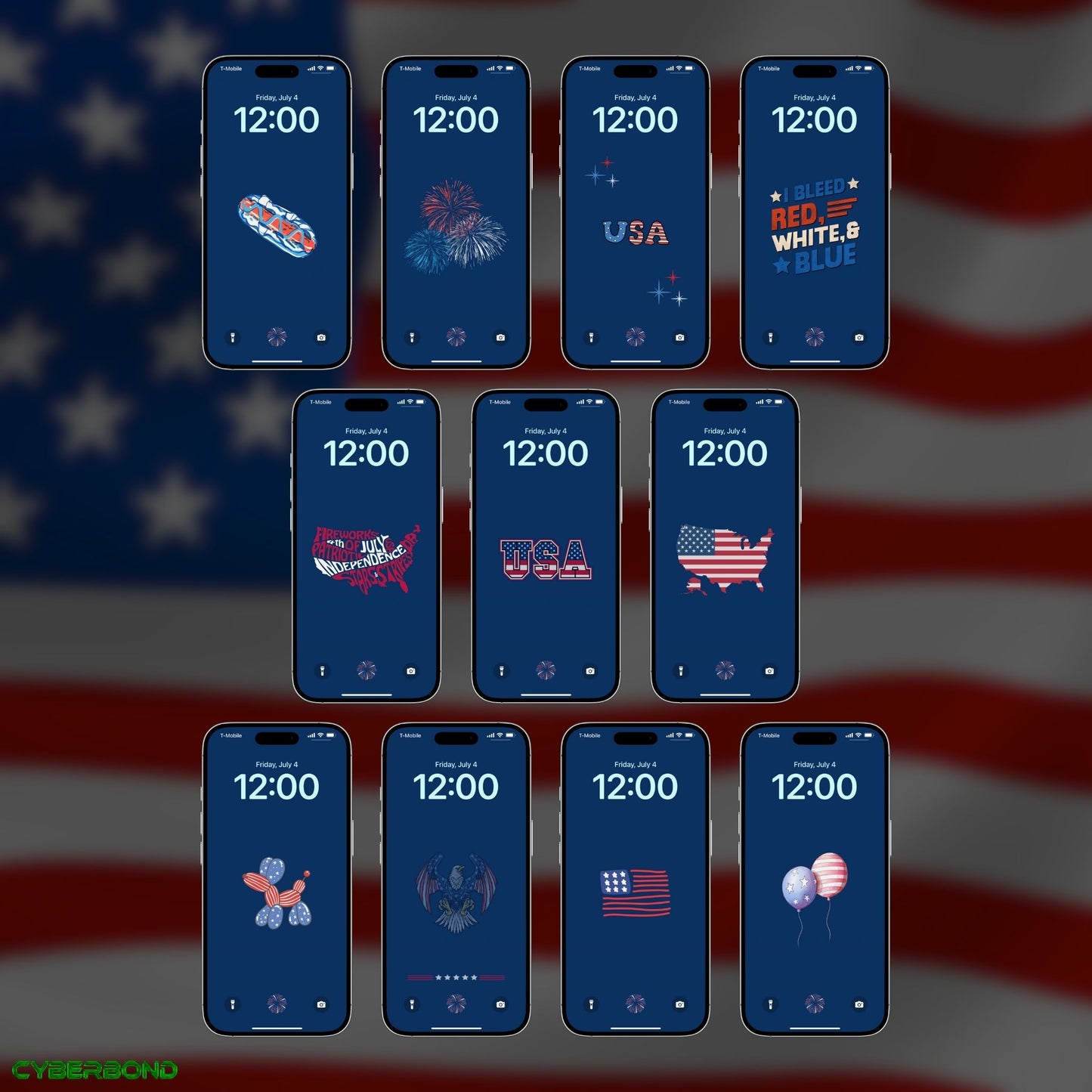 Classic USA Icons | 4th of July iPhone Wallpaper Pack