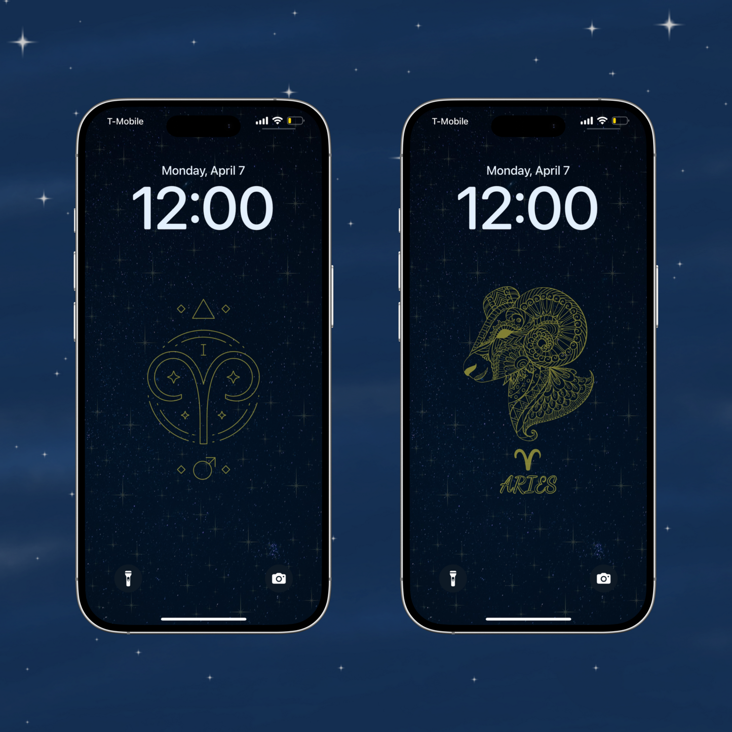 Night Sky | Aries Star Sign Zodiac iPhone Wallpaper Pack