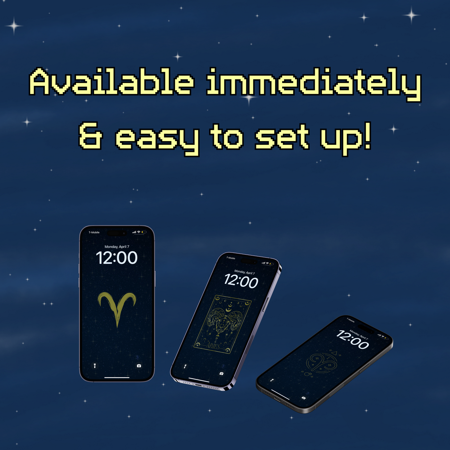 Night Sky | Aries Star Sign Zodiac iPhone Wallpaper Pack