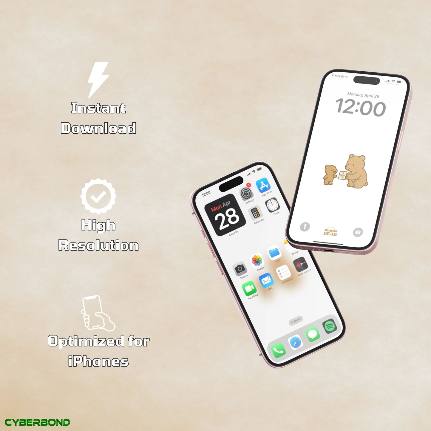 Mama Bear | Mother's Day iPhone Wallpaper Pack