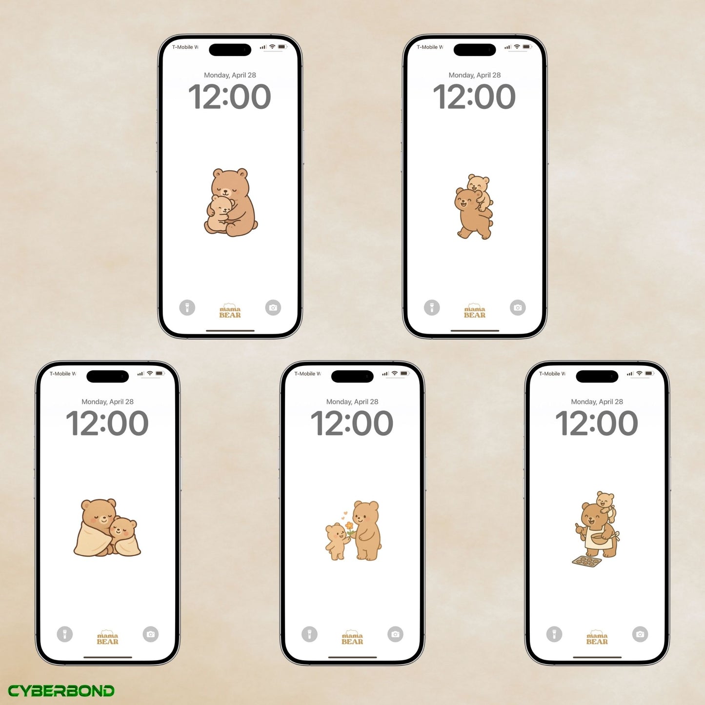 Mama Bear | Mother's Day iPhone Wallpaper Pack