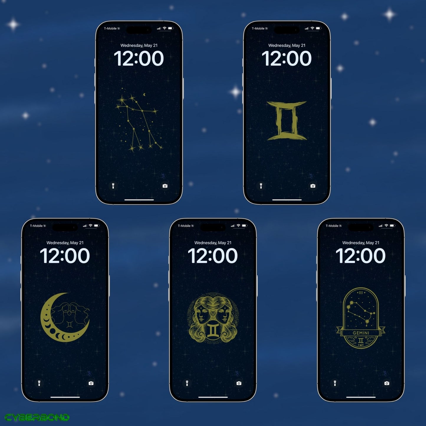 Night Sky | Gemini Star Sign Zodiac iPhone Wallpaper Pack