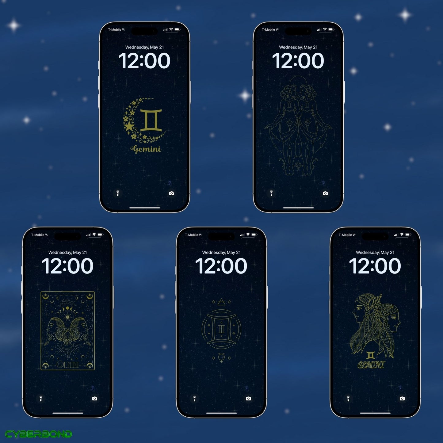 Night Sky | Gemini Star Sign Zodiac iPhone Wallpaper Pack