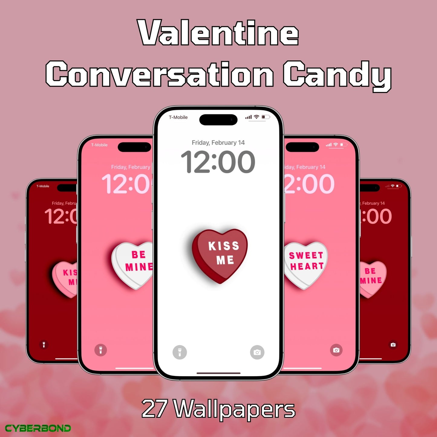 Conversation Heart Candy | Valentine iPhone Wallpaper Pack
