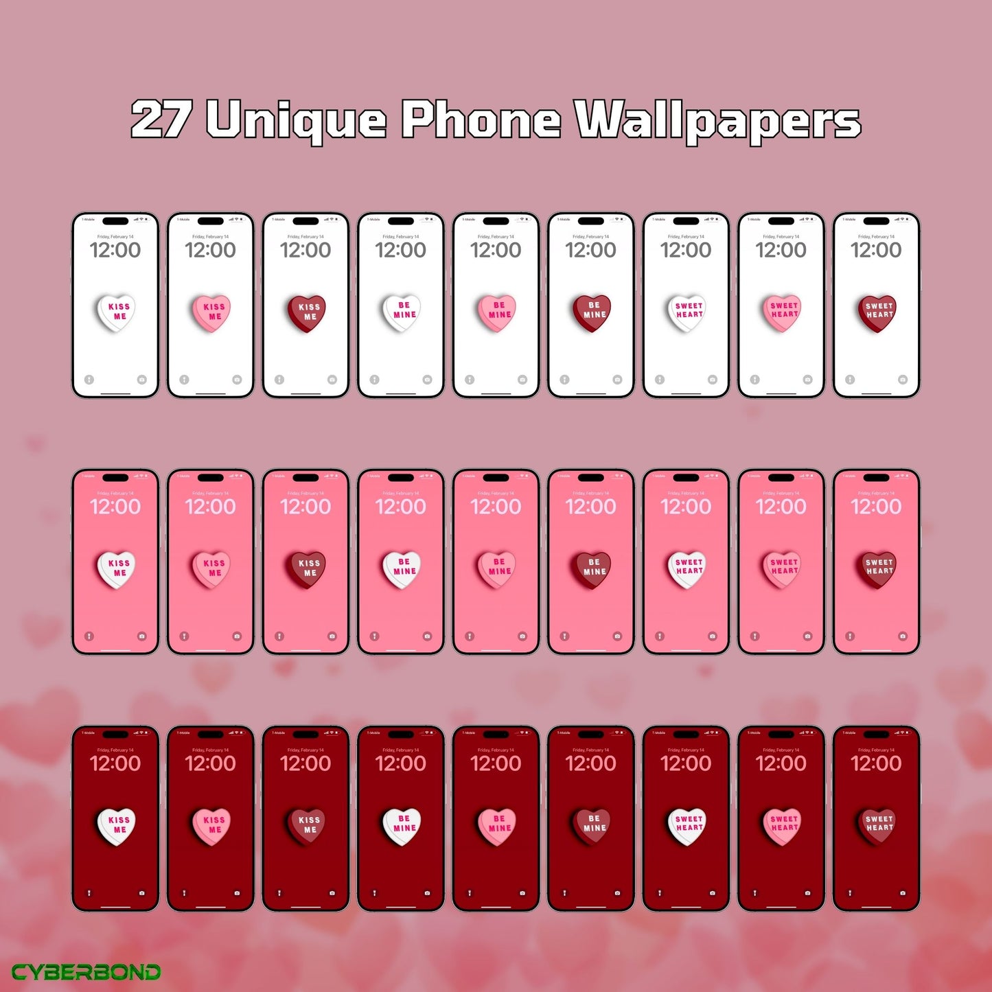 Conversation Heart Candy | Valentine iPhone Wallpaper Pack