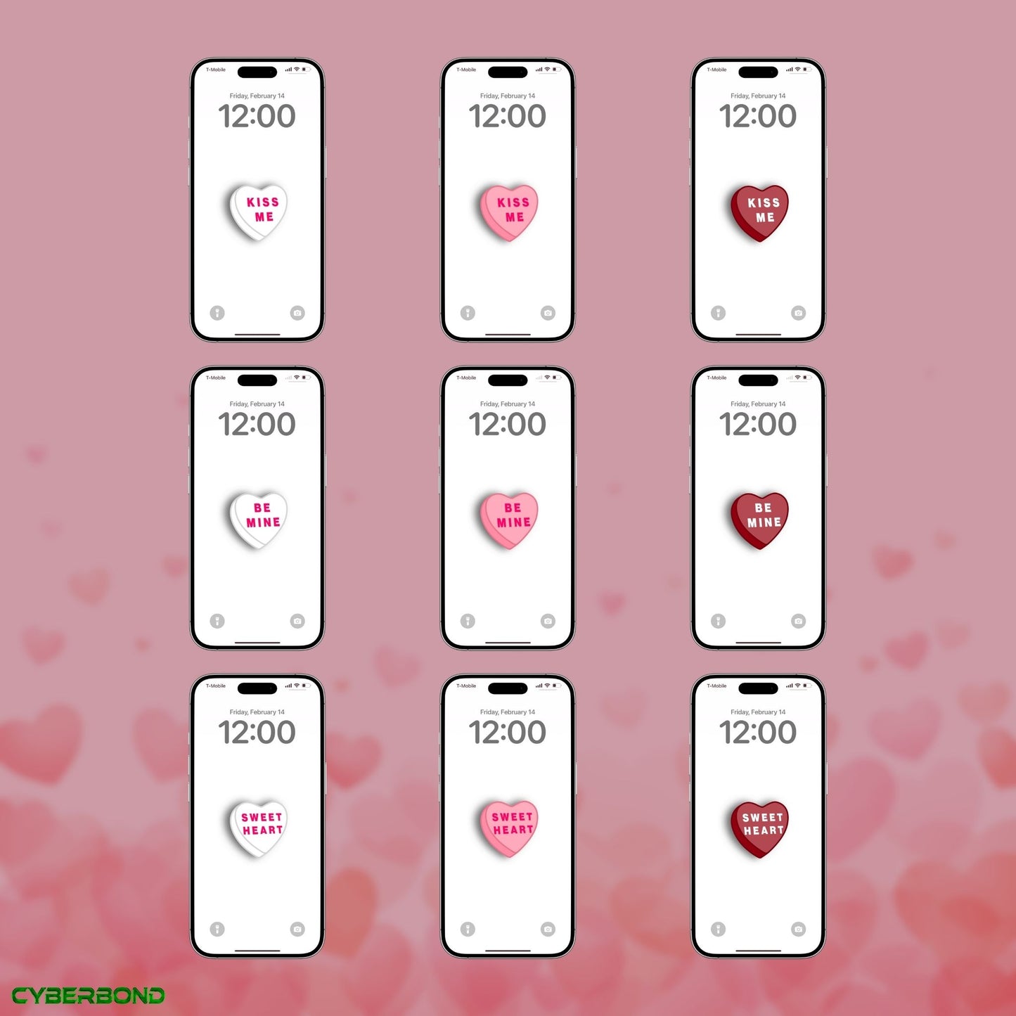 Conversation Heart Candy | Valentine iPhone Wallpaper Pack