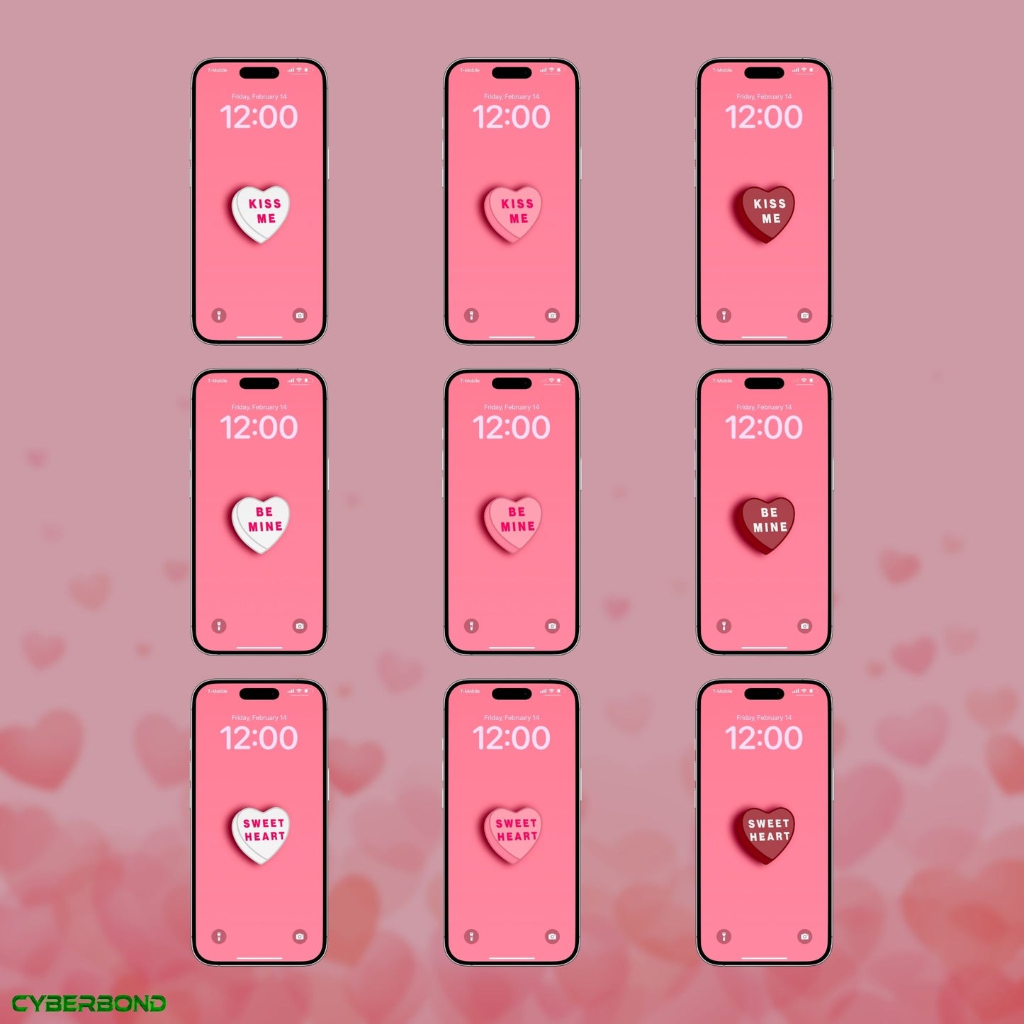 Conversation Heart Candy | Valentine iPhone Wallpaper Pack