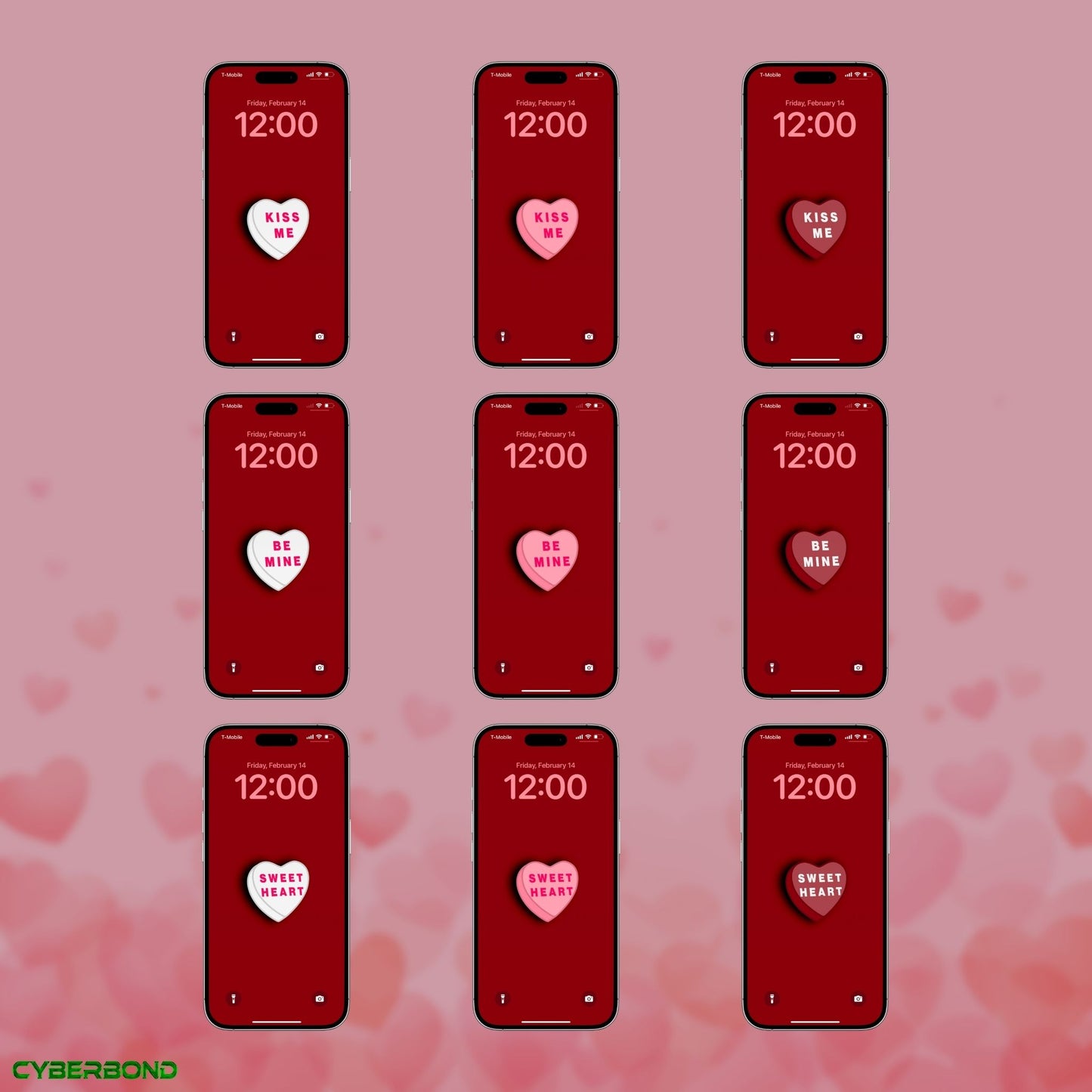Conversation Heart Candy | Valentine iPhone Wallpaper Pack