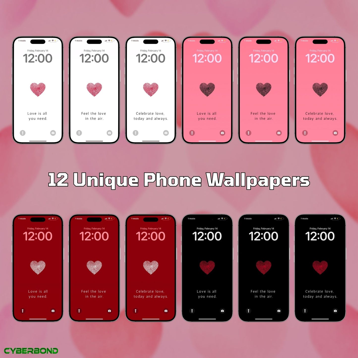 Fingerprint Heart | Valentine iPhone Wallpaper Pack