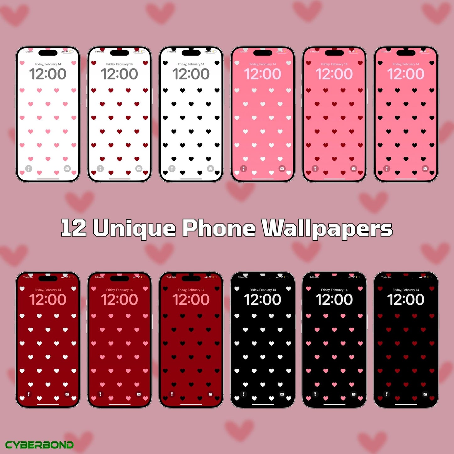 Mini Hearts | Valentine iPhone Wallpaper Pack