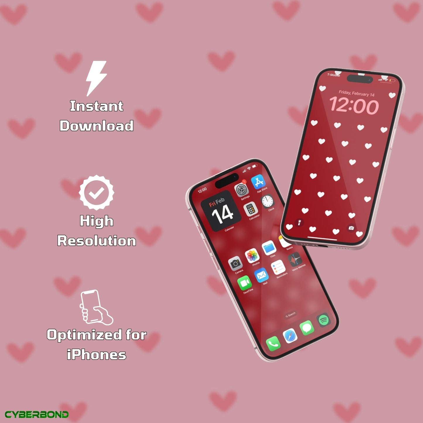 Mini Hearts | Valentine iPhone Wallpaper Pack