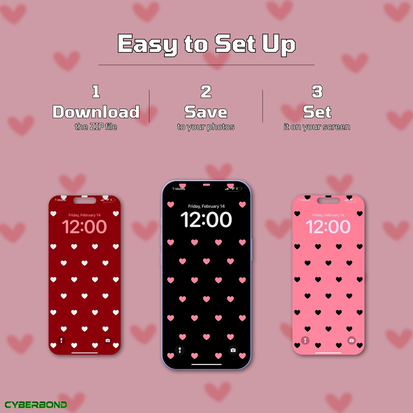 Mini Hearts | Valentine iPhone Wallpaper Pack