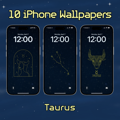 Night Sky | Taurus Star Sign Zodiac iPhone Wallpaper Pack