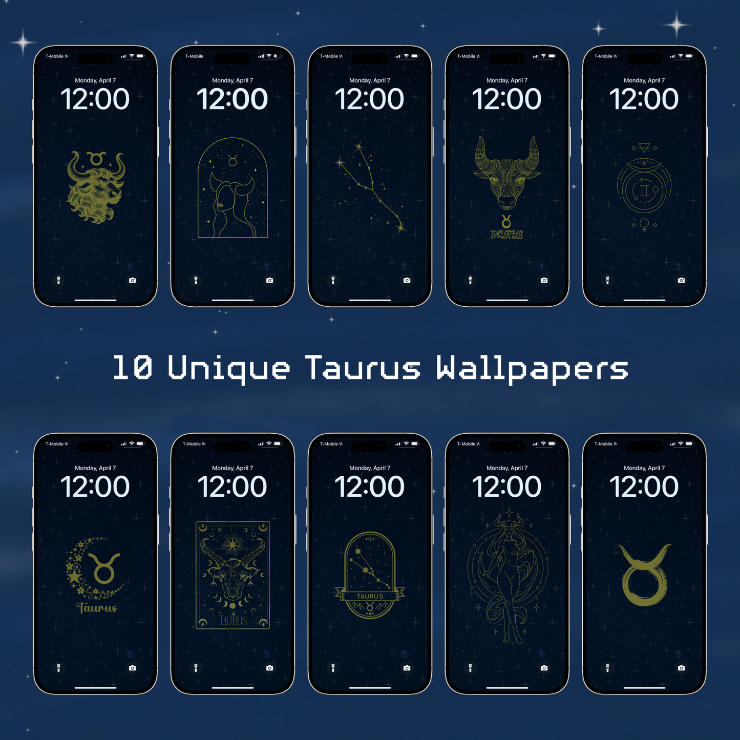 Night Sky | Taurus Star Sign Zodiac iPhone Wallpaper Pack