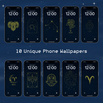 Night Sky | Aries Star Sign Zodiac iPhone Wallpaper Pack