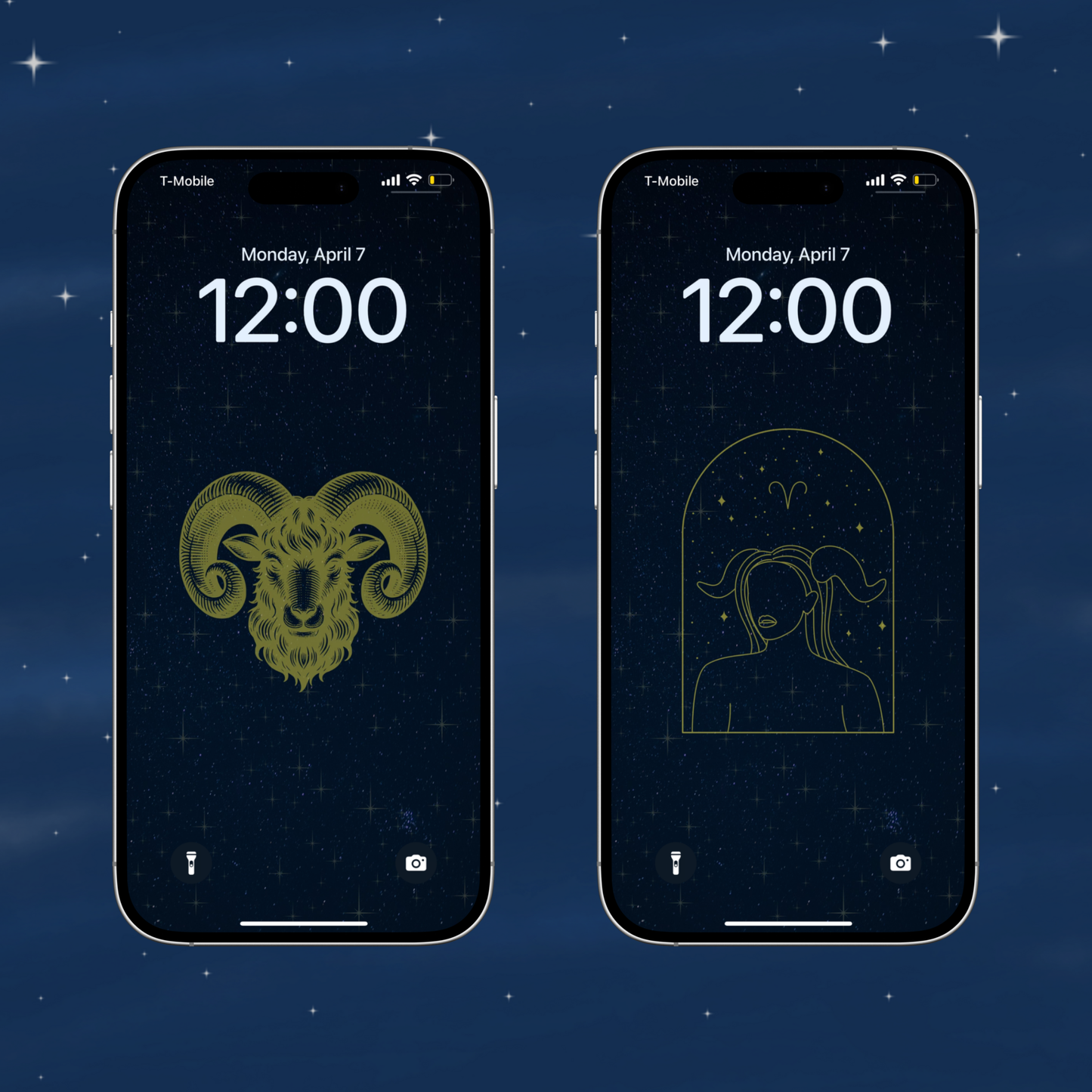 Night Sky | Aries Star Sign Zodiac iPhone Wallpaper Pack