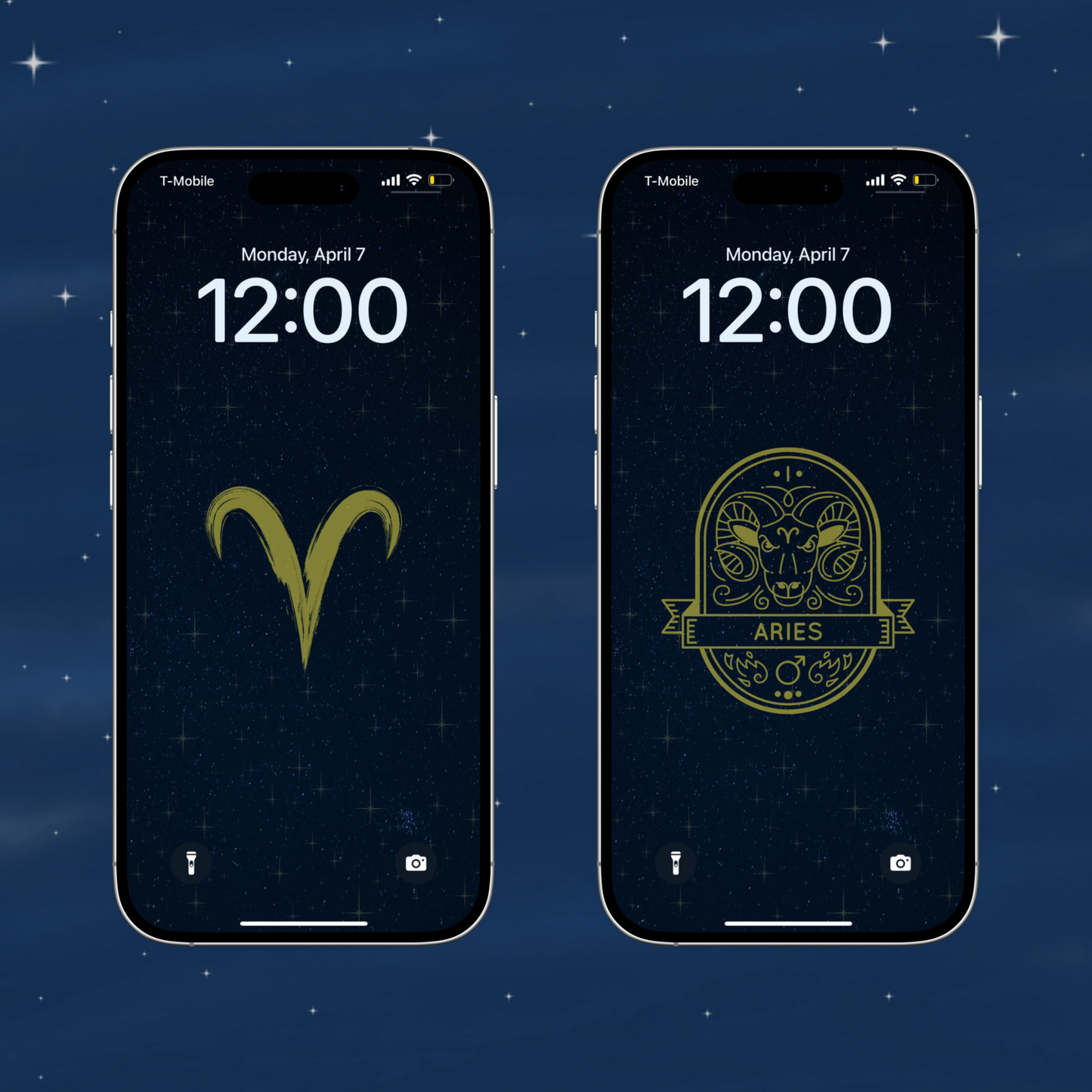 Night Sky | Aries Star Sign Zodiac iPhone Wallpaper Pack