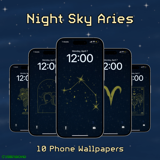 Night Sky | Aries Star Sign Zodiac iPhone Wallpaper Pack