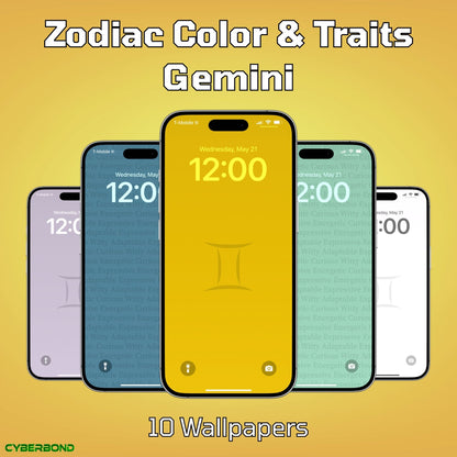 Split Color & Traits | Gemini Zodiac iPhone Wallpaper Pack