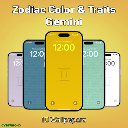 Split Color & Traits | Gemini Zodiac iPhone Wallpaper Pack