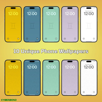 Split Color & Traits | Gemini Zodiac iPhone Wallpaper Pack
