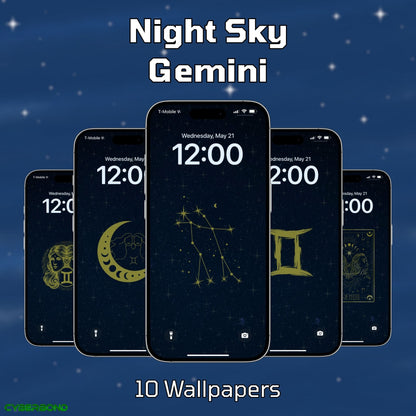 Night Sky | Gemini Star Sign Zodiac iPhone Wallpaper Pack
