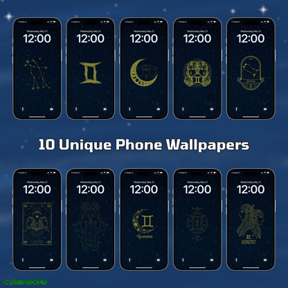 Night Sky | Gemini Star Sign Zodiac iPhone Wallpaper Pack