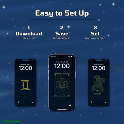 Night Sky | Gemini Star Sign Zodiac iPhone Wallpaper Pack