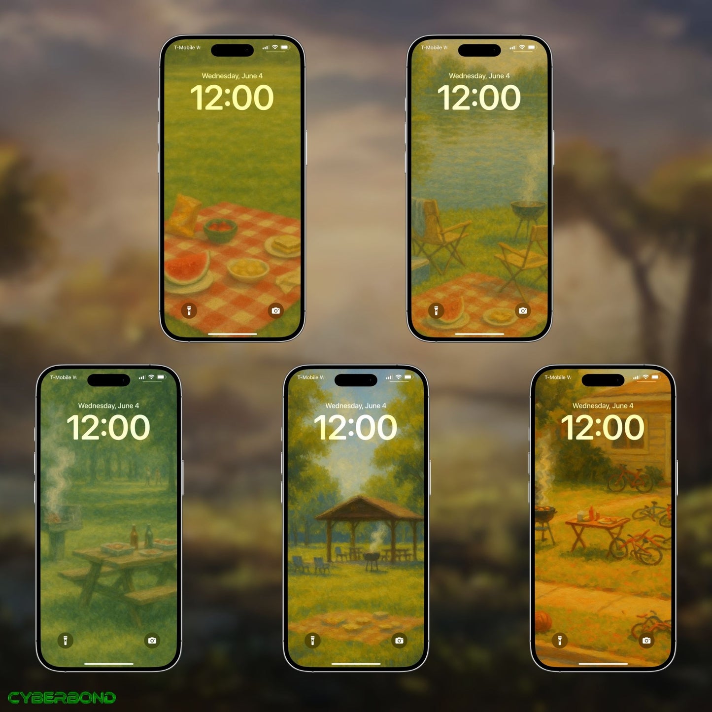 Summer BBQ Oil Paintings | iPhone Wallpaper Pack
