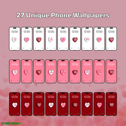 Conversation Heart Candy | Valentine iPhone Wallpaper Pack