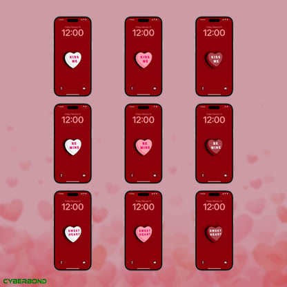 Conversation Heart Candy | Valentine iPhone Wallpaper Pack