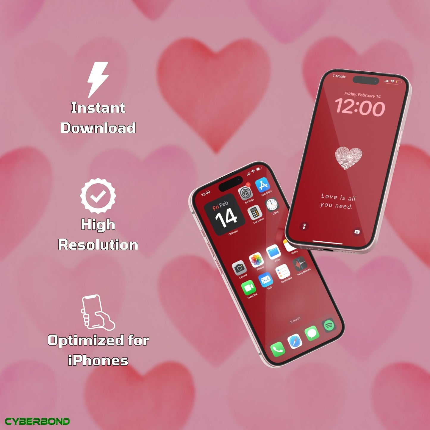 Fingerprint Heart | Valentine iPhone Wallpaper Pack