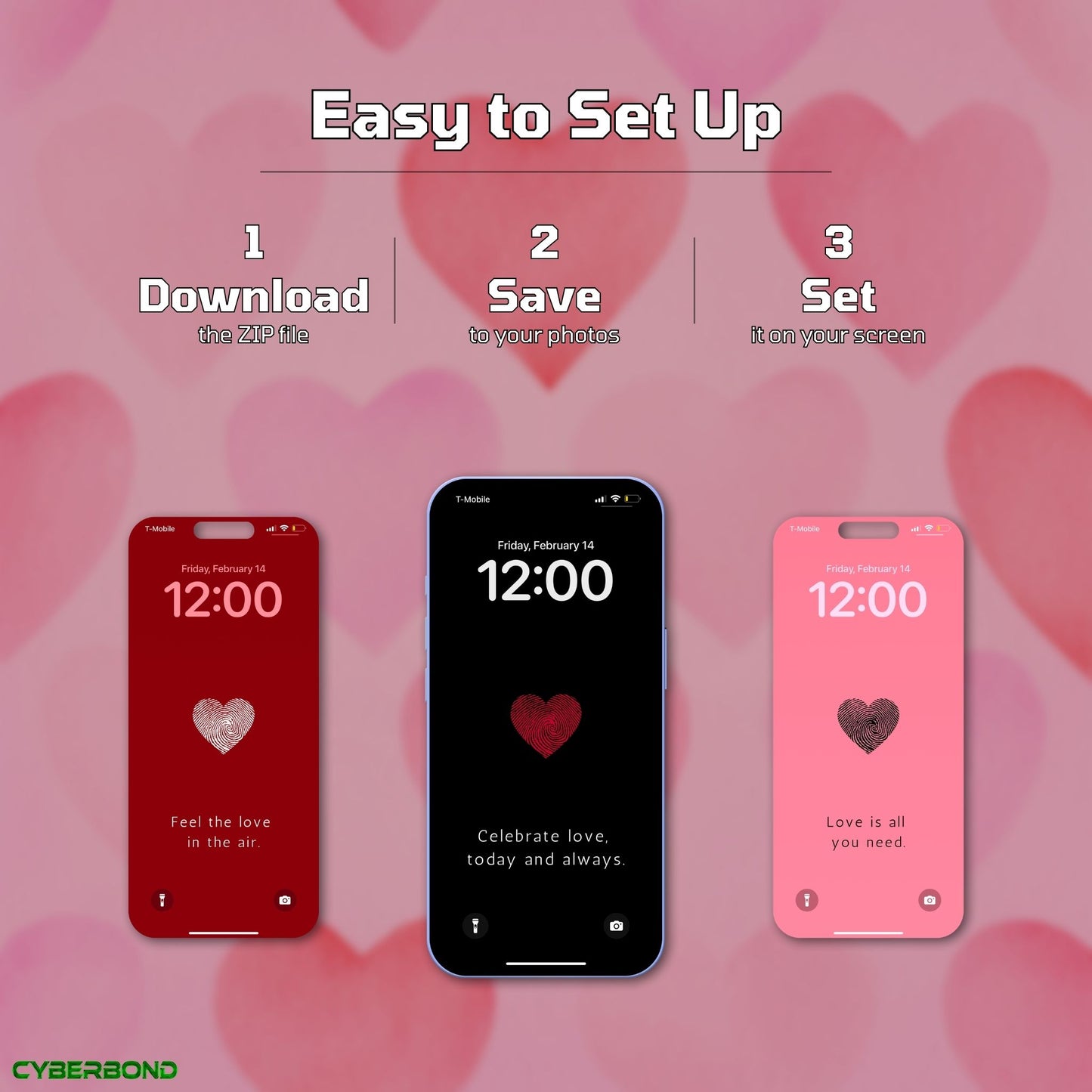 Fingerprint Heart | Valentine iPhone Wallpaper Pack