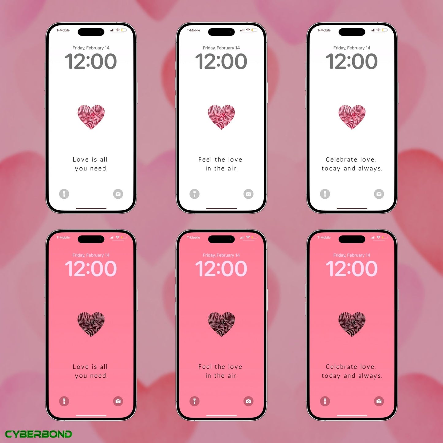 Fingerprint Heart | Valentine iPhone Wallpaper Pack