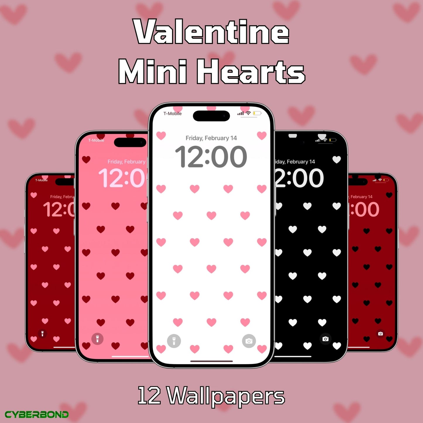 Mini Hearts | Valentine iPhone Wallpaper Pack